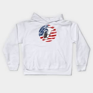 Tuba USA Flag Tubaist Brass Musician 4th July Kids Hoodie